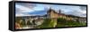 Elevated View Towards Sigmaringen Castle Illuminated at Sunset-Doug Pearson-Framed Stretched Canvas