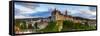 Elevated View Towards Sigmaringen Castle Illuminated at Sunset-Doug Pearson-Framed Stretched Canvas