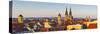Elevated View Towards St. Peter's Cathedral Illuminated at Sunset, Regensburg, Upper Palatinate-Doug Pearson-Stretched Canvas