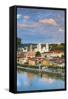 Elevated View Towards the Picturesque City of Passau at Sunset, Passau, Lower Bavaria-Doug Pearson-Framed Stretched Canvas