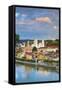 Elevated View Towards the Picturesque City of Passau at Sunset, Passau, Lower Bavaria-Doug Pearson-Framed Stretched Canvas
