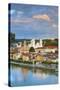 Elevated View Towards the Picturesque City of Passau at Sunset, Passau, Lower Bavaria-Doug Pearson-Stretched Canvas