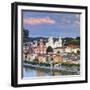 Elevated View Towards the Picturesque City of Passau at Sunset, Passau, Lower Bavaria-Doug Pearson-Framed Photographic Print