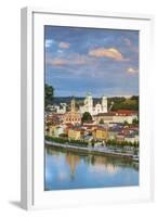 Elevated View Towards the Picturesque City of Passau at Sunset, Passau, Lower Bavaria-Doug Pearson-Framed Photographic Print