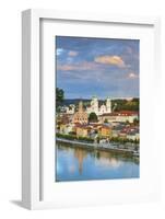 Elevated View Towards the Picturesque City of Passau at Sunset, Passau, Lower Bavaria-Doug Pearson-Framed Photographic Print