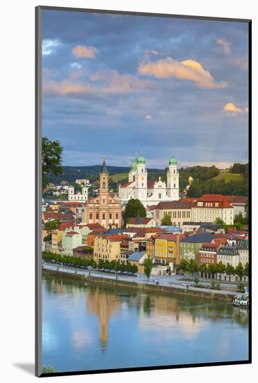 Elevated View Towards the Picturesque City of Passau at Sunset, Passau, Lower Bavaria-Doug Pearson-Mounted Photographic Print