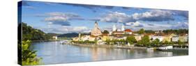 Elevated View Towards the Picturesque City of Passau, Passau, Lower Bavaria, Bavaria, Germany-Doug Pearson-Stretched Canvas