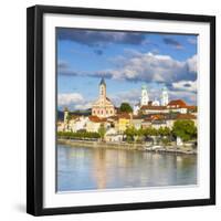 Elevated View Towards the Picturesque City of Passau, Passau, Lower Bavaria, Bavaria, Germany-Doug Pearson-Framed Premium Photographic Print