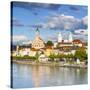 Elevated View Towards the Picturesque City of Passau, Passau, Lower Bavaria, Bavaria, Germany-Doug Pearson-Stretched Canvas