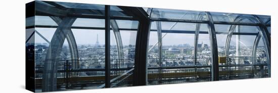 Elevated Walkway in a Museum, Pompidou Centre, Beauborg, Paris, France-null-Stretched Canvas