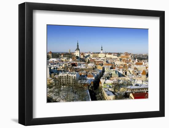 Elevated Winter View Over the Old Town, Tallinn, Estonia, Baltic States-Gavin Hellier-Framed Photographic Print