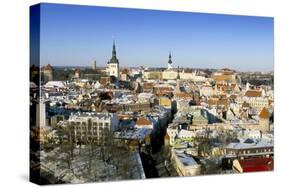 Elevated Winter View Over the Old Town, Tallinn, Estonia, Baltic States-Gavin Hellier-Stretched Canvas