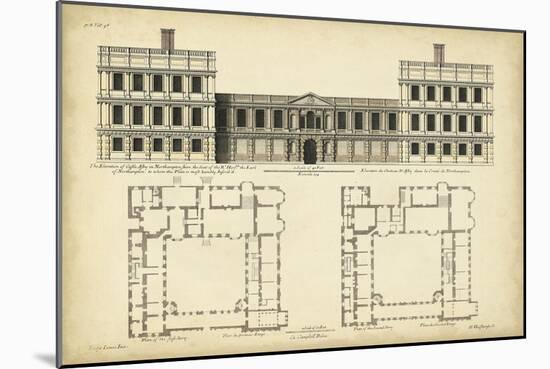 Elevation and Plan for Castle Abby-Campbell-Mounted Art Print