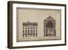 Elevation and Section View of the Comedie-Française, Rue De L'Ancienne Comedie, Paris-Dumont-Framed Giclee Print