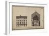 Elevation and Section View of the Comedie-Française, Rue De L'Ancienne Comedie, Paris-Dumont-Framed Giclee Print