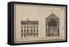 Elevation and Section View of the Comedie-Française, Rue De L'Ancienne Comedie, Paris-Dumont-Framed Stretched Canvas