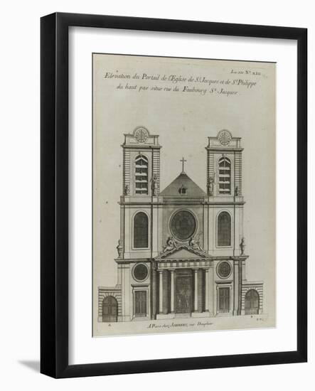 Elévation de l’église Saint-Jacques et  Saint-Philippe-du-Haut-Pas-Jacques-François Blondel-Framed Giclee Print