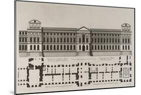 Elévation de la façade du Louvre du côté qui regarde la rivière, et plan du-Jean Marot-Mounted Giclee Print