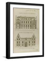 Elévation du dedans de la cour et façade de l'entrée de l'hôtel d'Aumont , rue de Jouy à Paris-Jacques-François Blondel-Framed Giclee Print