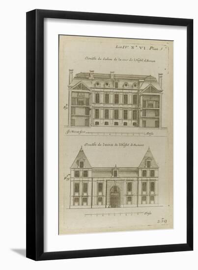 Elévation du dedans de la cour et façade de l'entrée de l'hôtel d'Aumont , rue de Jouy à Paris-Jacques-François Blondel-Framed Giclee Print