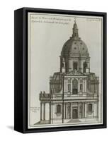 Elévation du portail et du dôme de l’église de la Sorbonne à Paris ; côté de la place-Jacques-François Blondel-Framed Stretched Canvas