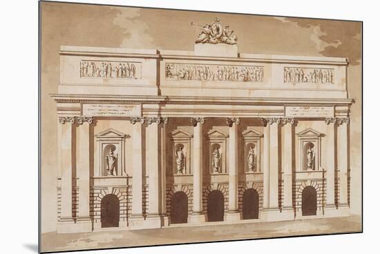 Elevation for the West Front of Parliament House-James Gandon-Mounted Giclee Print