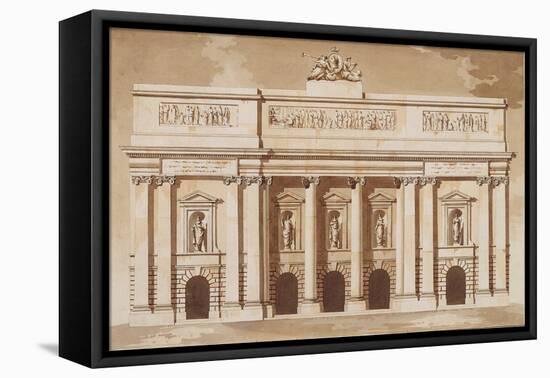 Elevation for the West Front of Parliament House-James Gandon-Framed Stretched Canvas