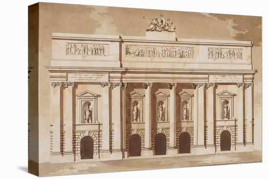 Elevation for the West Front of Parliament House-James Gandon-Stretched Canvas