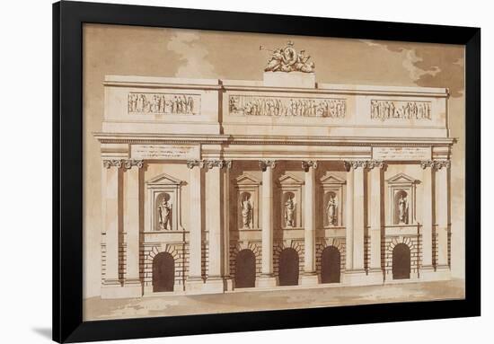 Elevation for the West Front of Parliament House-James Gandon-Framed Premium Giclee Print