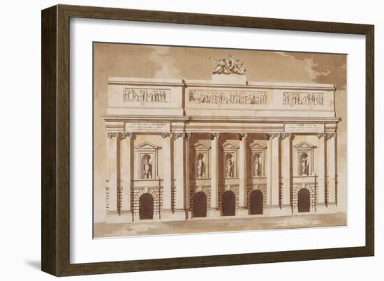 Elevation for the West Front of Parliament House-James Gandon-Framed Giclee Print