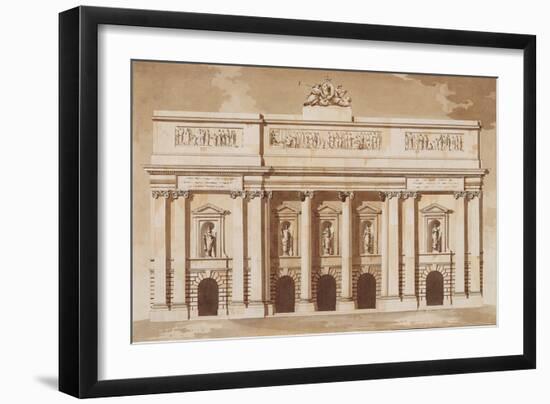 Elevation for the West Front of Parliament House-James Gandon-Framed Giclee Print