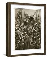 Elevation of Edward the Elder at Coronation at Kingston-On-Thames, 'The Illustrated London News'-Richard Caton Woodville-Framed Giclee Print