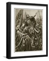 Elevation of Edward the Elder at Coronation at Kingston-On-Thames, 'The Illustrated London News'-Richard Caton Woodville-Framed Giclee Print