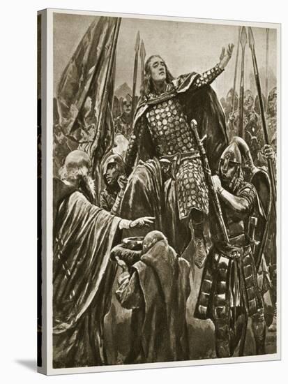 Elevation of Edward the Elder at Coronation at Kingston-On-Thames, 'The Illustrated London News'-Richard Caton Woodville-Stretched Canvas
