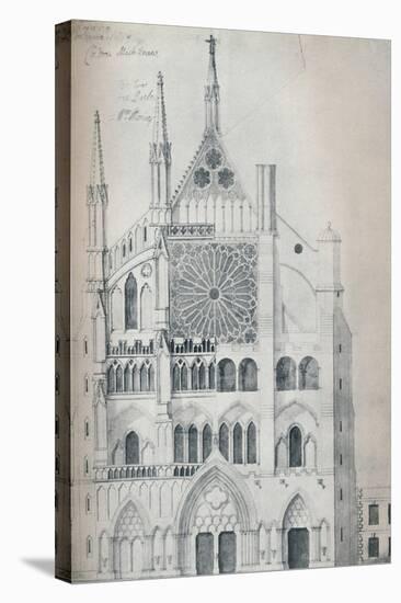 'Elevation of North Transept, Westminster Abbey, Showing Cut-Out with Wren's Scheme for Restoration-Unknown-Stretched Canvas