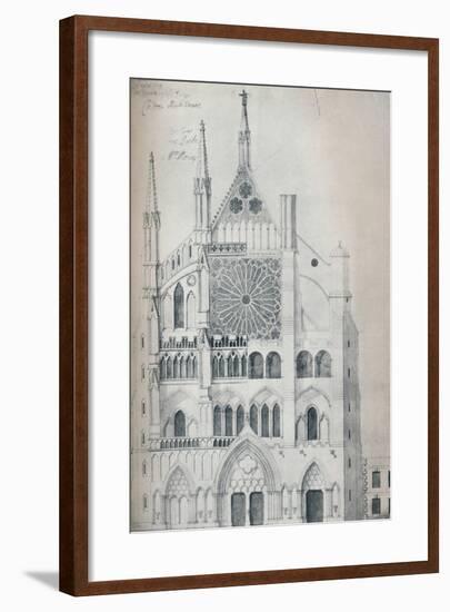 'Elevation of North Transept, Westminster Abbey, Showing Cut-Out with Wren's Scheme for Restoration-Unknown-Framed Giclee Print