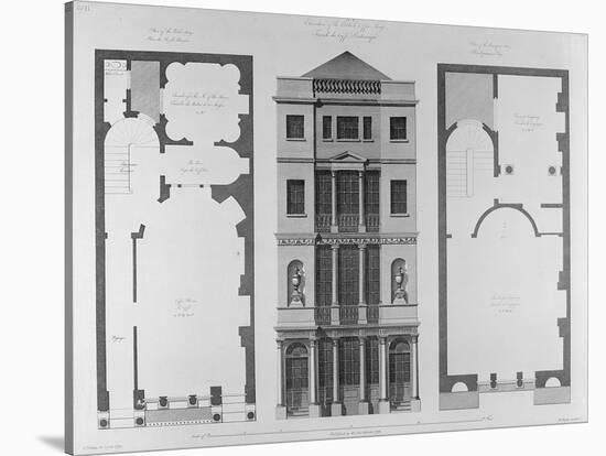 Elevation of the British Coffee House, Engraved by Robert Blyth, 1778-Robert Adam-Stretched Canvas