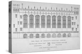 Elevation of the Hall of Christ's Hospital, City of London, 1825-John Shaw the Elder-Stretched Canvas