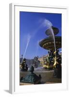 Elevation of the Maritime Fountain and Hotel De Crillon, Place De La Concorde, Paris, France-Neale Clarke-Framed Photographic Print