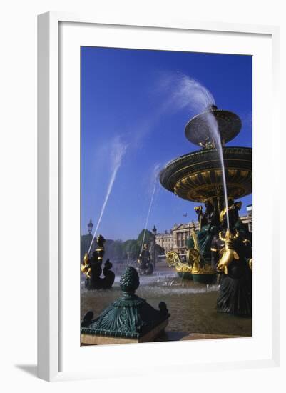 Elevation of the Maritime Fountain and Hotel De Crillon, Place De La Concorde, Paris, France-Neale Clarke-Framed Photographic Print