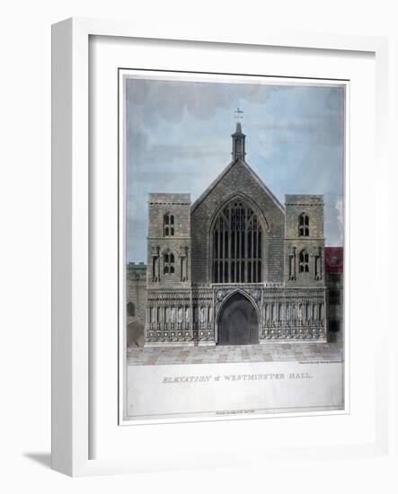 Elevation of Westminster Hall, London, 1808-Charles Middleton-Framed Giclee Print