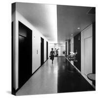 Elevator Bank in the New Time and Life Building-Andreas Feininger-Stretched Canvas