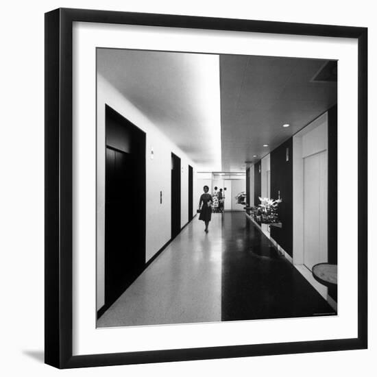 Elevator Bank in the New Time and Life Building-Andreas Feininger-Framed Photographic Print