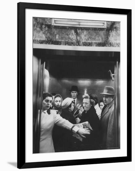 Elevator in a Madison Avenue High Rise Office Building-Walter Sanders-Framed Photographic Print