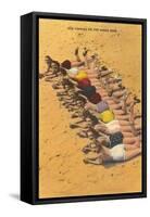 Eleven Bathing Beauties Lying on Sand-null-Framed Stretched Canvas