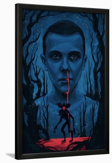 Eleven In The Upside Down World-null-Lamina Framed Poster