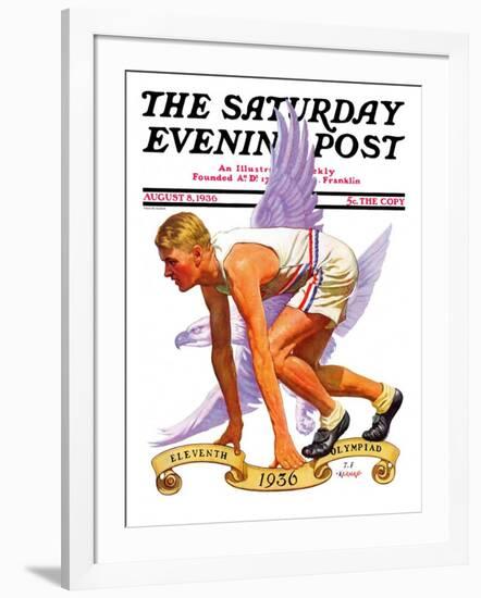 "Eleventh Olympiad," Saturday Evening Post Cover, August 8, 1936-J.F. Kernan-Framed Giclee Print