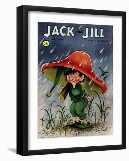 Elf in the Rain - Jack and Jill, April 1956-Ruth Bendel-Framed Giclee Print