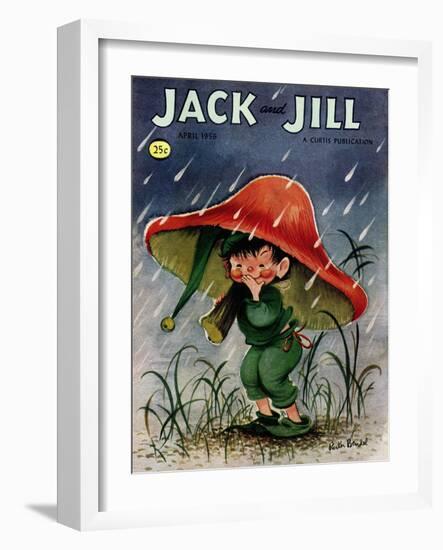 Elf in the Rain - Jack and Jill, April 1956-Ruth Bendel-Framed Giclee Print