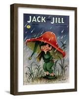 Elf in the Rain - Jack and Jill, April 1956-Ruth Bendel-Framed Premium Giclee Print